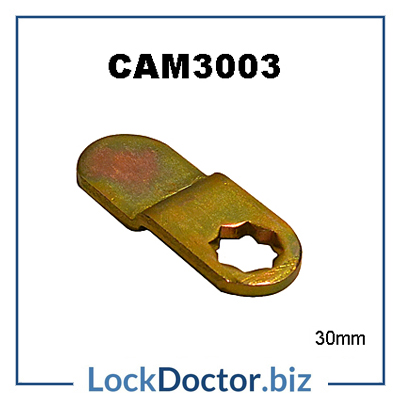 CAM3003 30mm OFFSET CAM measured from the middle of the star to the tip cranked with a 3mm drop to suit LF England and Baton 19x16mm lockdoctorbiz camlocks