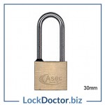 KMAS2507 ASEC 30mm LONG SHACKLE Locker Padlock KEYED TO DIFFER with 2 keys each available NEXT DAY from lockdoctorbiz