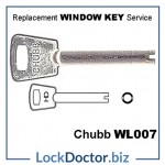 WL007 Chubb 8K102K HD SKS YL 8K102K Window Key available next day from lockdoctorbiz