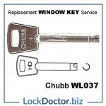 WL037 Chubb 8K120K Window Key available next day from lockdoctorbiz