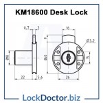 KM18600 Desk Lock Technical Details