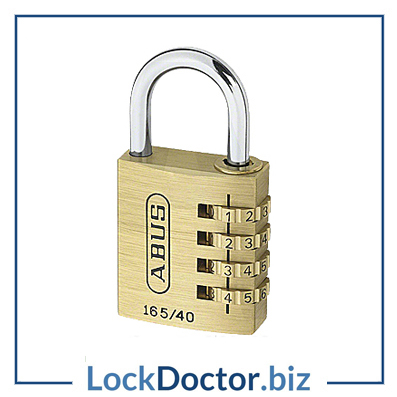 KML19285 ABUS 165 Series Brass Combination Open Shackle Padlock from lockdoctorbiz