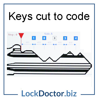 keys cut to your code from the number stamped on the lock or key