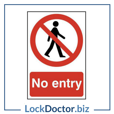 KMAS4665 No Entry 200mm x 300mm PVC Self Adhesive Sign