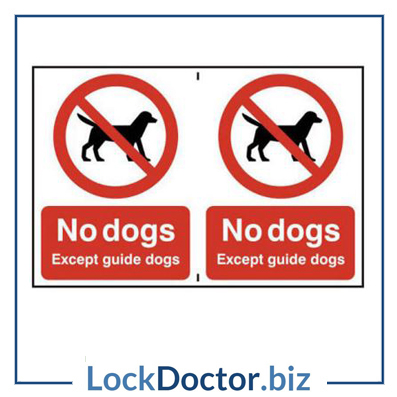 KMAS4667 No Dogs 200mm x 300mm PVC Self Adhesive Sign