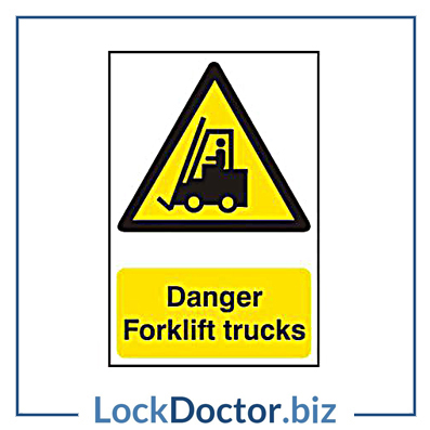 KMAS4677 Danger Forklift Trucks 200mm x 300mm PVC Self Adhesive Sign