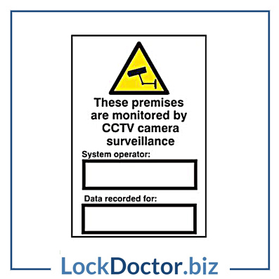 KMAS4681 These Premises Are Monitored By CCTV Surveillance 200mm x 300mm PVC Self Adhesive Sign