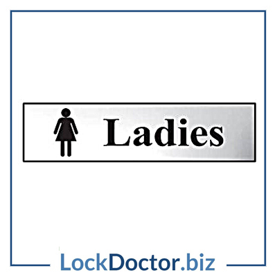 KMAS4747 Ladies 200mm x 50mm Chrome Self Adhesive Sign