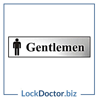 KMAS4748 Gentlemen 200mm x 50mm Chrome Self Adhesive Sign