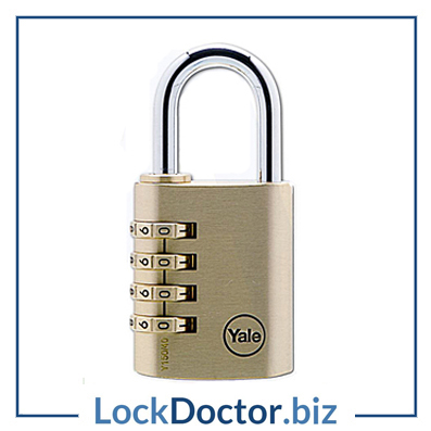 KML13061 YALE 150 Brass Open Shackle 40mm Combination Padlock