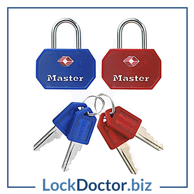 KML15623 32mm MASTER LOCK 4681 KA Pair Of TSA Luggage Locks