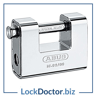 KML19236 ABUS 92 Series Steel Clad Brass Sliding Shackle Shutter Padlock 78mm KA 8522