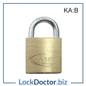 KMAS2502 ASEC 25mm Brass Padlock Keyed Alike B