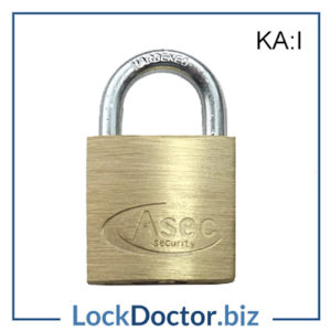 KMAS2506 ASEC 30mm Brass Padlock Keyed Alike I