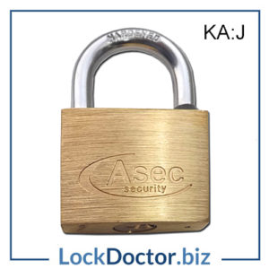 KMAS2513 ASEC 40mm Brass Padlock Keyed Alike J