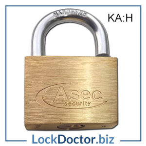 KMAS2529 ASEC 60mm Brass Padlock Keyed Alike H