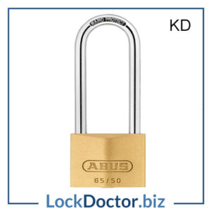 KML19110 ABUS 6550 Long Shackle 50mm Brass Padlock Keyed to Differ