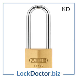 KML19130 ABUS 6550 Long Shackle 50mm Brass Padlock Keyed to Differ