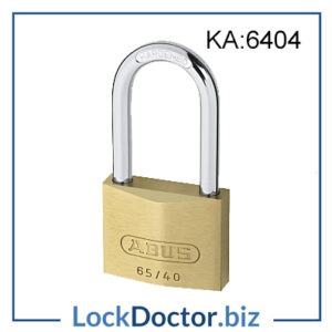 KML19147 ABUS 40mm Brass Long Shackle Padlock KA 6404