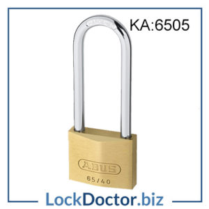 KML19150 ABUS 63mm Brass Long Shackle Padlock KA 6505