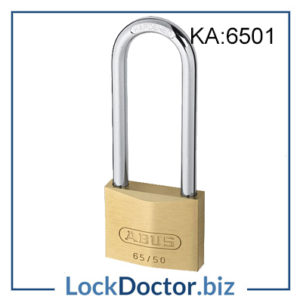 KML19156 ABUS 80mm Brass Long Shackle Padlock KA 6501