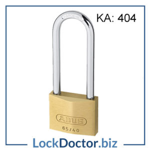 KML19536 ABUS 63mm Brass Long Shackle Padlock KA 404