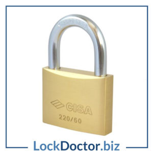 KM4146 CISA 22010 KD Open Shackle Brass Padlock (keyed to differ)