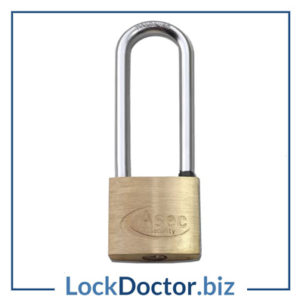 KMAS2511 ASEC KA Long Shackle Brass Padlock (keyed alike)